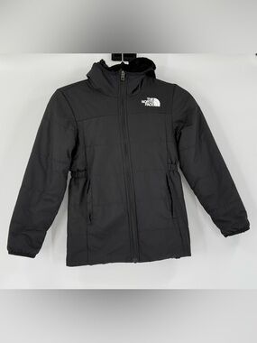 North Face Girls Mossbud Parka Reversible Hooded Coat 7/8 (S)